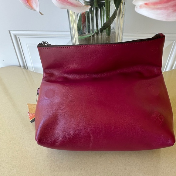 Patricia Nash Valerie Tooled Leather Fold-Over Wristlet- Magenta - Picture 6 of 12